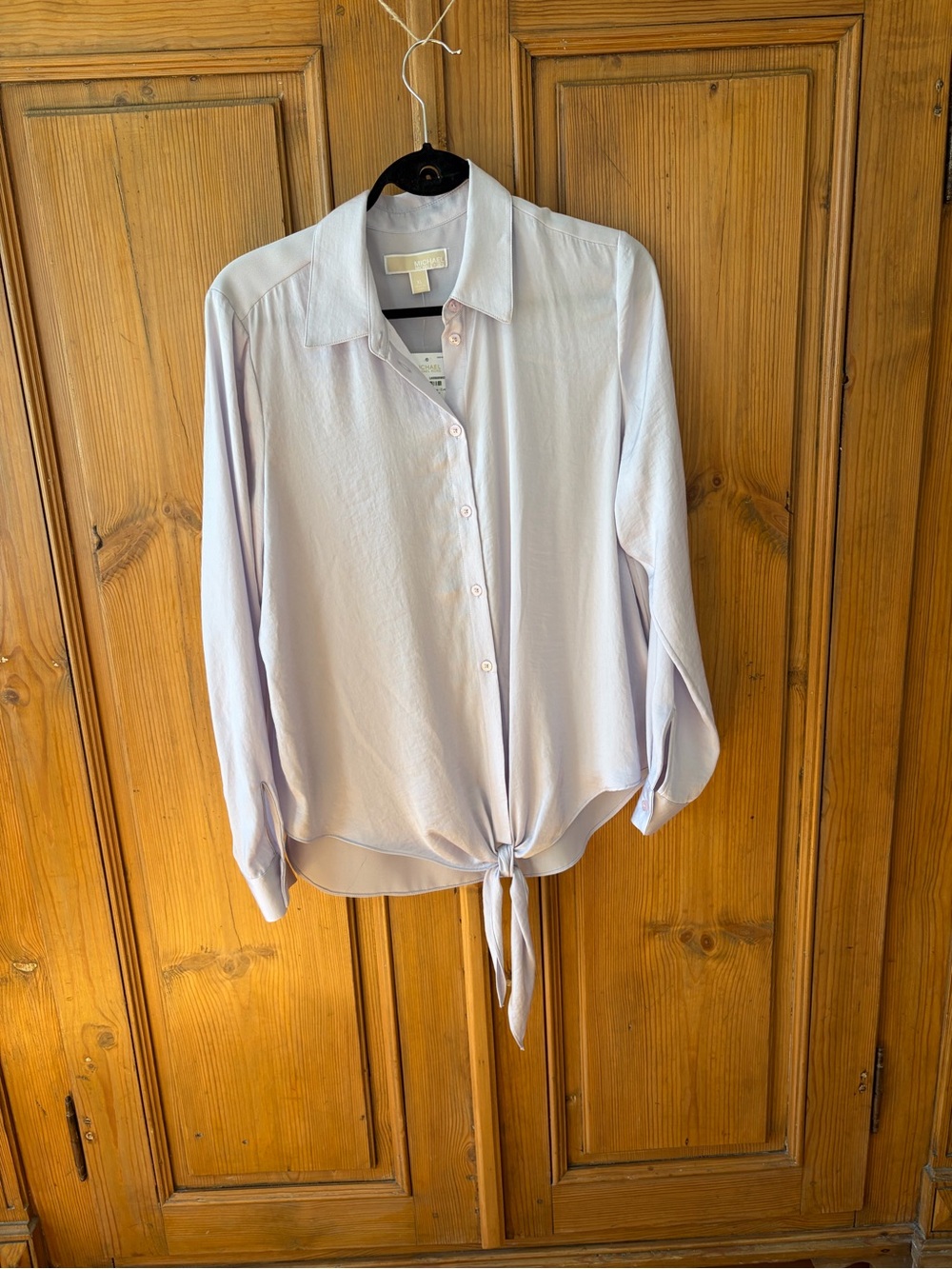Michael Kors Light Lavender Tie-Front Button-Up Blouse - Women